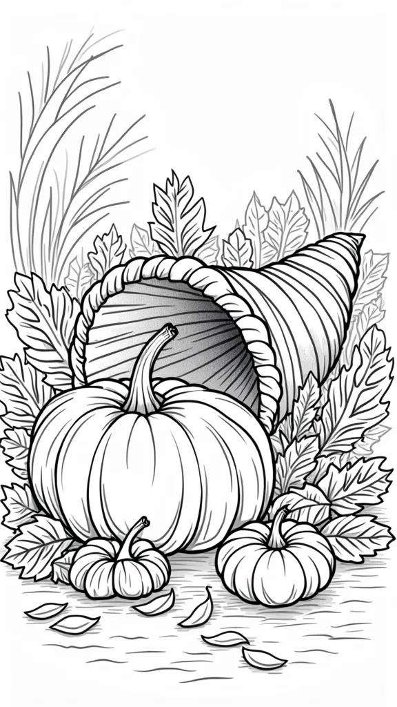 coloriage de Thanksgiving imprimé